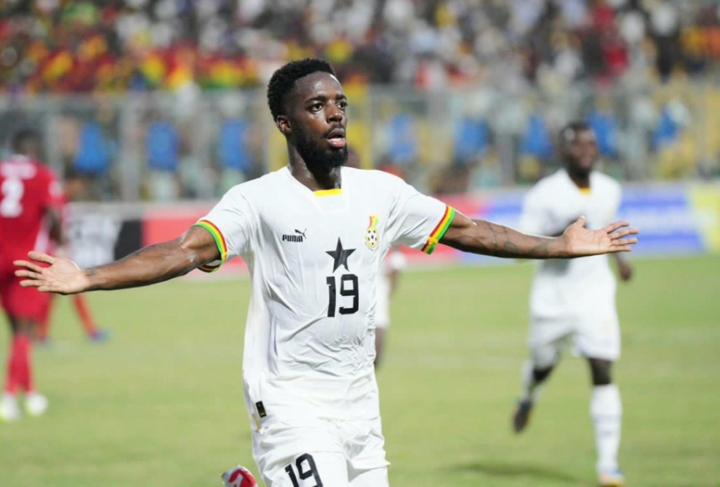 Inaki Williams celebrates after scoring the only goal in the 1-0 win against Madagascar.