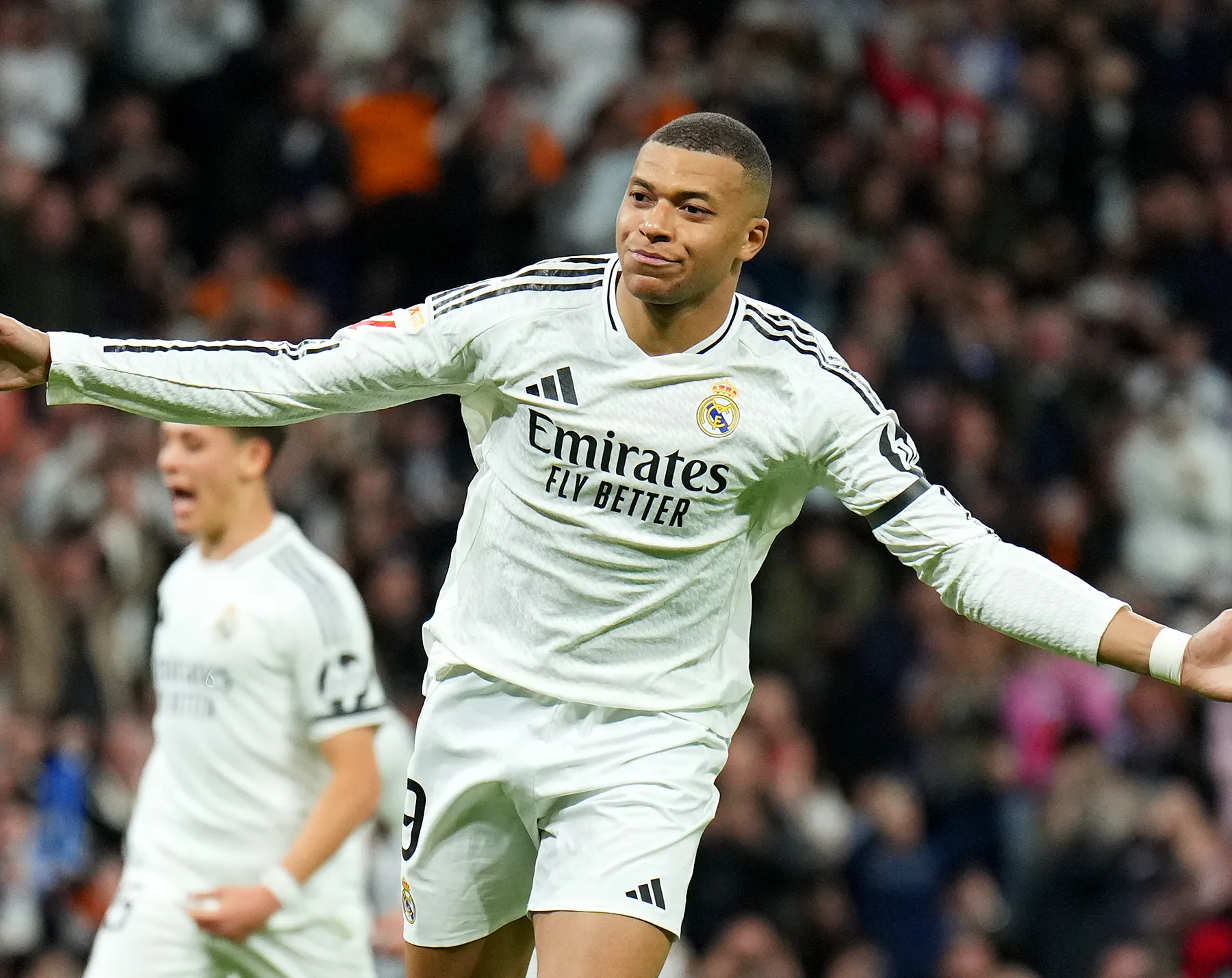 Kylian Mbappe getting his first goal of the game against Leganes