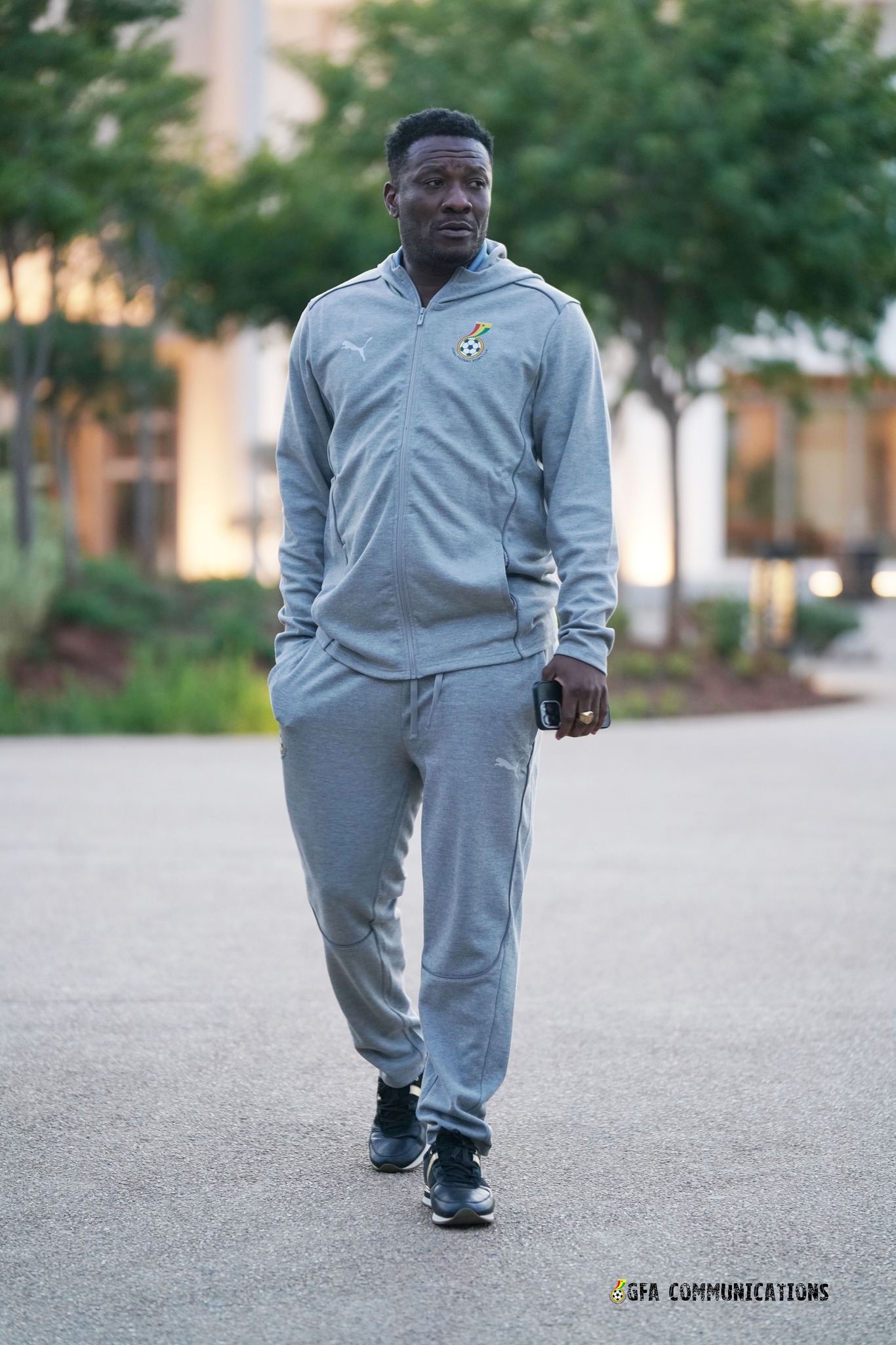 Asamoah Gyan at the Black Stars camp