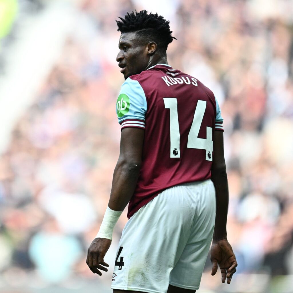 Mohammed Kudus in a West Ham United shirt
