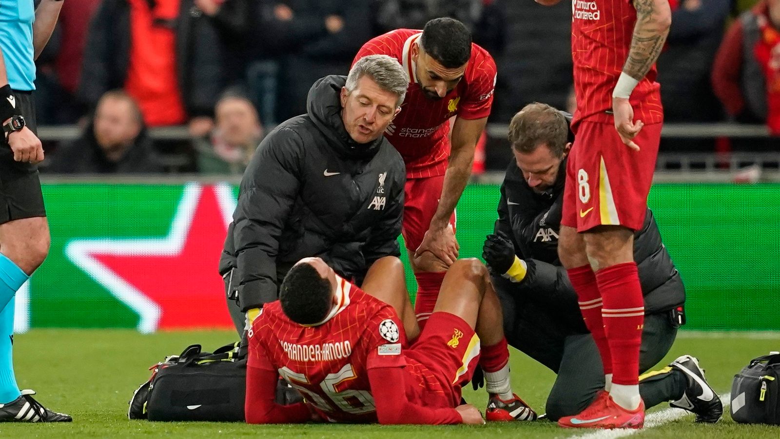 Trent Alexander-Arnold was injured vs PSG in midweek.