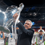 Carlo Ancelotti winning the UCL with Real Madrid in 2024