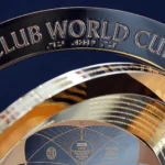 FIFA CLUB WORLD CUP trophy on display, on May 16, 2025, in Nashville, Tenn.
