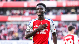 Bukayo Saka is likely to break Arsenal PL record on Saturday