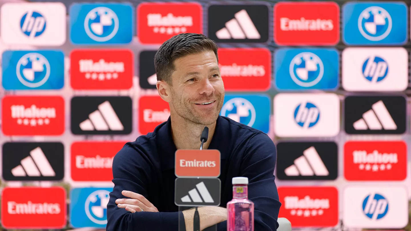 Xabi Alonso at the press following Madrid's 2-1 win in Clasico at the Bernabeu