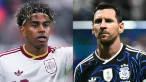 Lionel Messi and Lamine Yamal