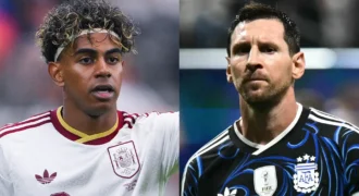Lionel Messi and Lamine Yamal