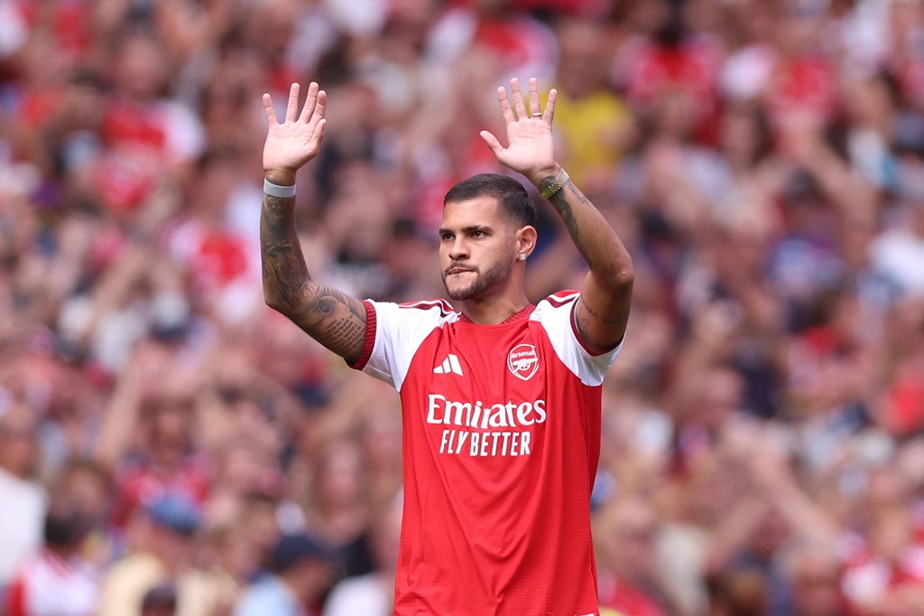 Bruno Guimaraes unveiling at the emirates stadium